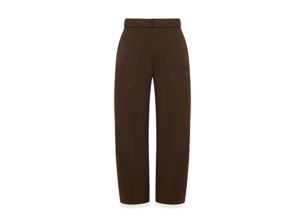 LEMAIRE Women's Cotton Trousers with Braided Belt "Brown"