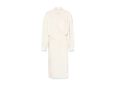 LEMAIRE Women's Straight Collar Twisted Dress "Ivory"