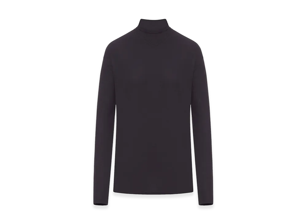 LEMAIRE Women's Long Sleeve Foulard Top In Jersey "Basalt"