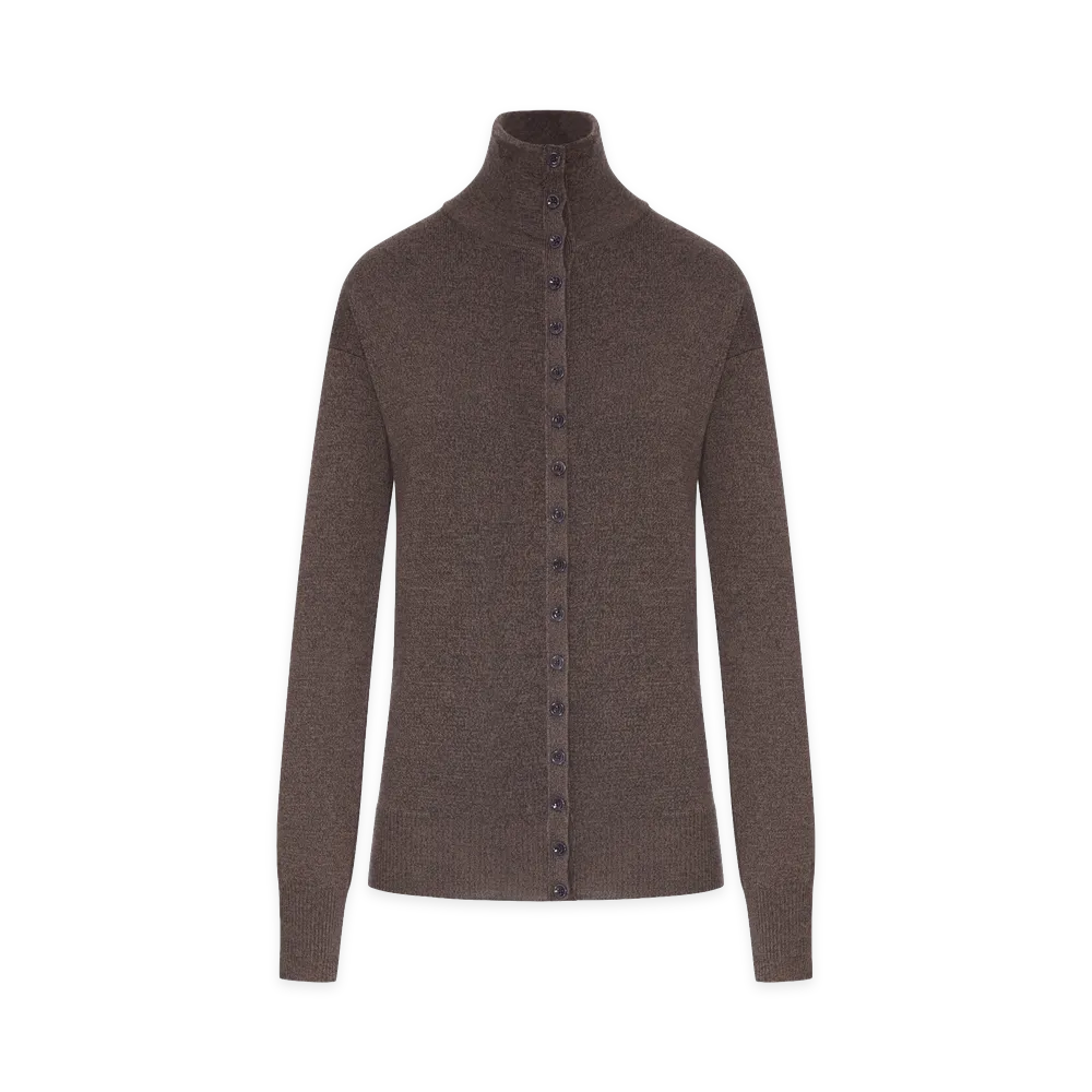 LEMAIRE Women's Fine Wool Button-Front Cardigan "Brown"
