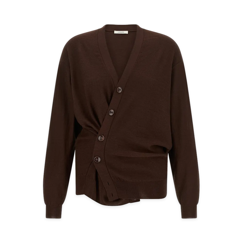 LEMAIRE Women's Relaxed Twisted Cardigan "Bordeaux"