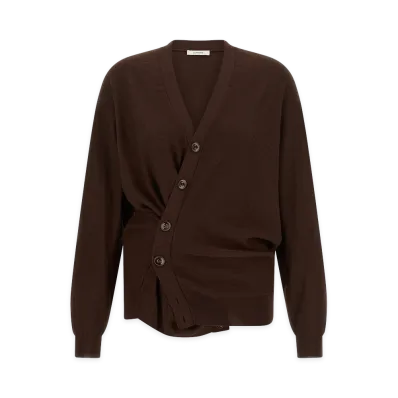 LEMAIRE Women's Relaxed Twisted Cardigan "Bordeaux"