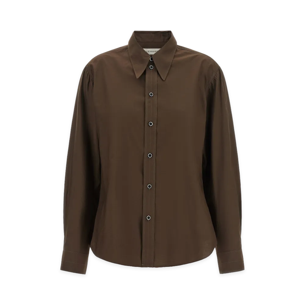 LEMAIRE Women's Pointed Collar Shirt "Brown"