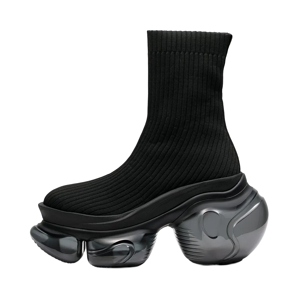 grounds Women's LOOPIE PETIT RIB SOCK "Black"