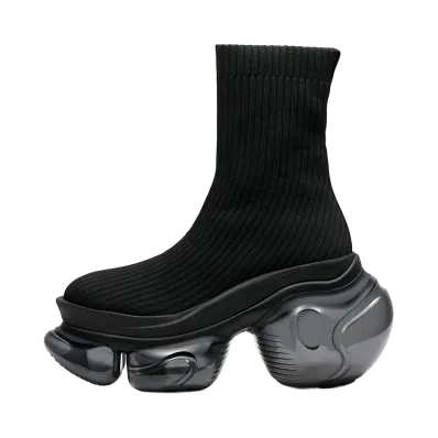 grounds Women's LOOPIE PETIT RIB SOCK "Black"