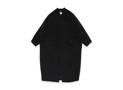 MM6 Maison Margiela Women's Collarless Wool Long Coat "Black"