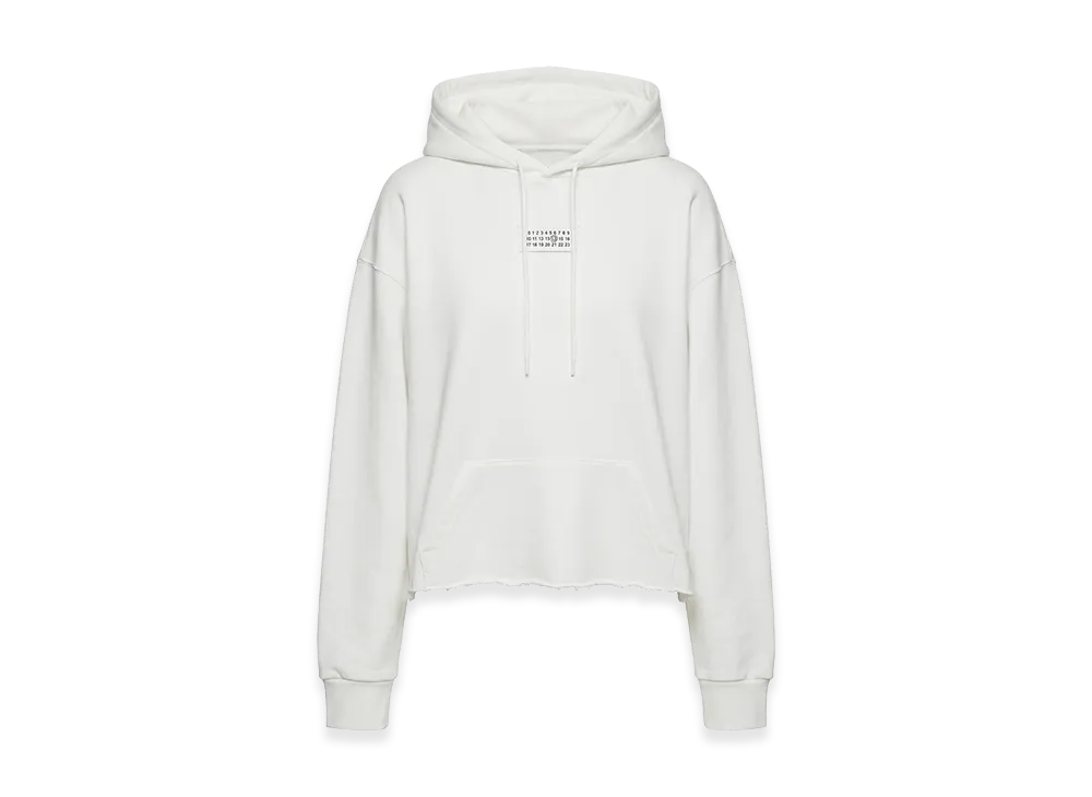 MM6 Maison Margiela Women's Calendar Tag One-Point Cropped Hoodie "White"