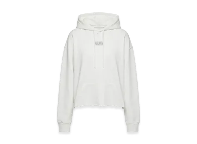 MM6 Maison Margiela Women's Calendar Tag One-Point Cropped Hoodie "White"