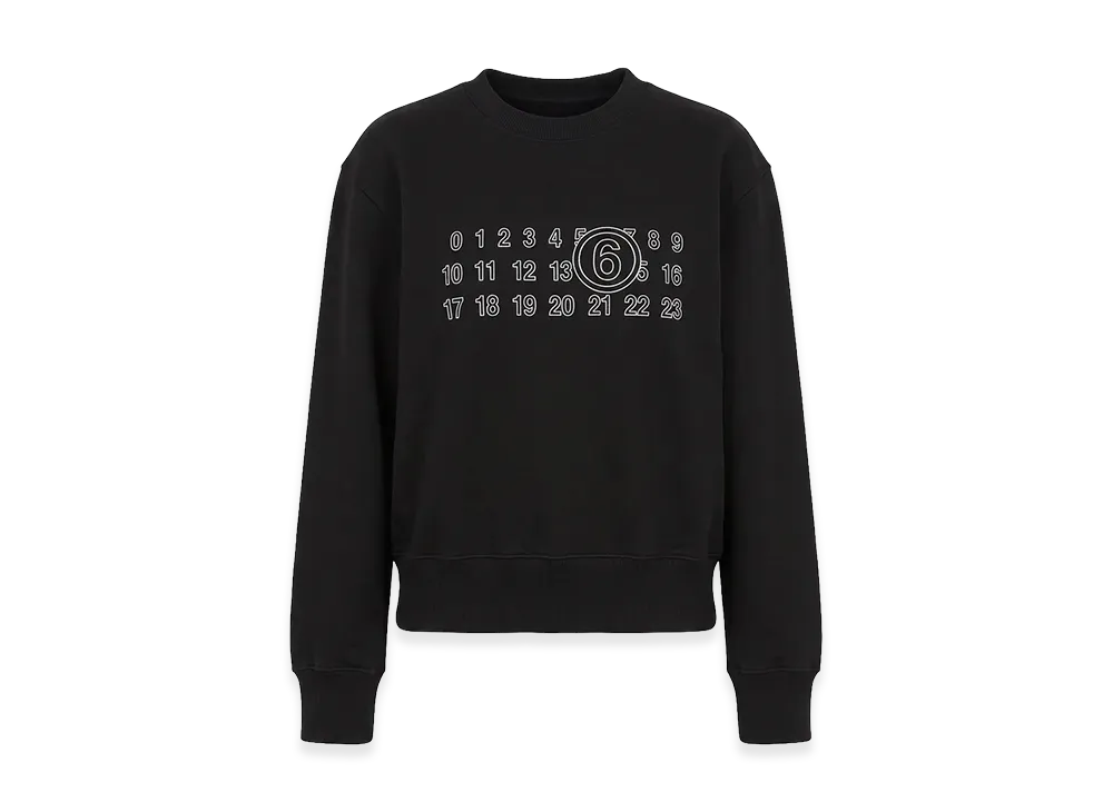 MM6 Maison Margiela Women's Calendar Logo Print Sweatshirt "Black"