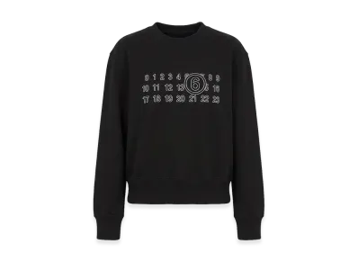 MM6 Maison Margiela Women's Calendar Logo Print Sweatshirt "Black"