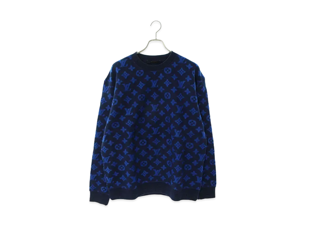 ルイヴィトン フルモノグラムジャカードクルーネックスウェット "ブルー"