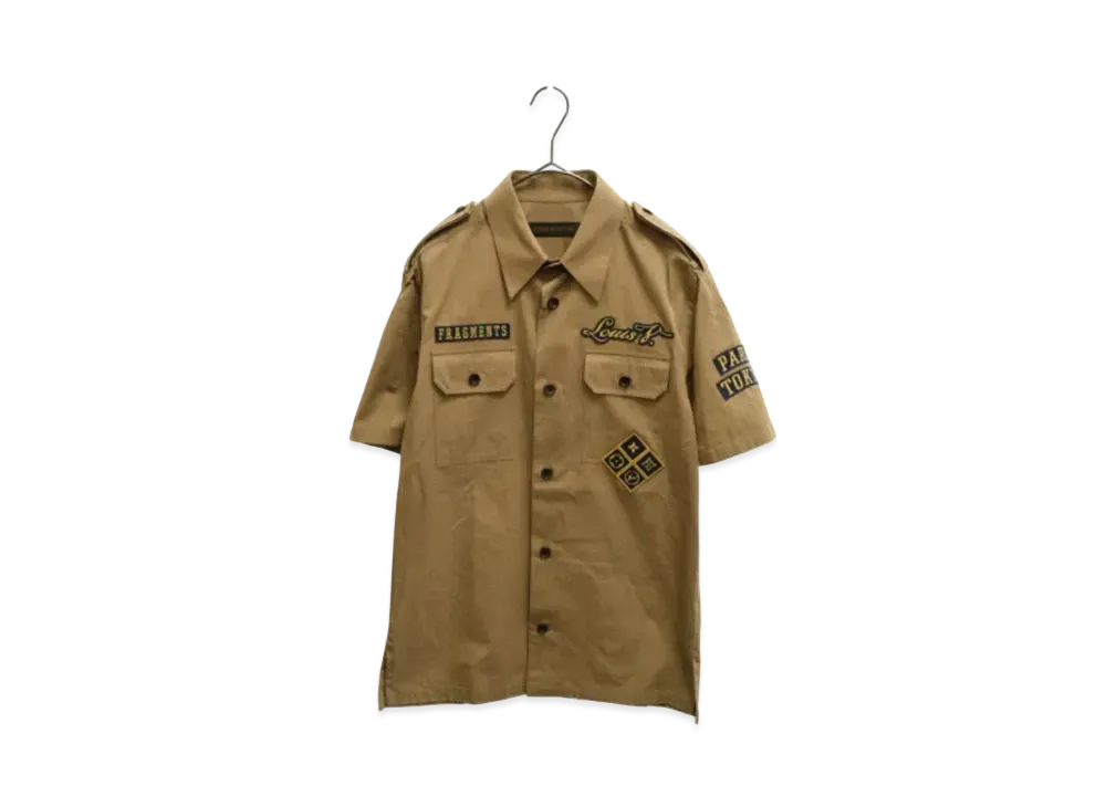 Louis Vuitton x Fragment Design Logo Military S/S shirts "Beige"
