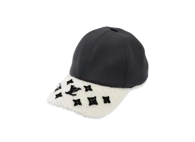 Louis Vuitton Cap Shearing Silk & Lambskin "Noir/Blanc"