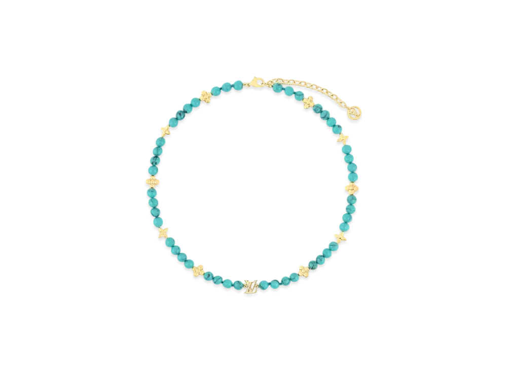 Louis Vuitton My LV Pearl Necklace Monogram Flower "Turquoise"