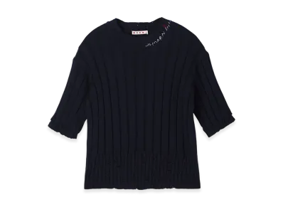 MARNI Crew Neck Short Sleeve Knit "Navy"