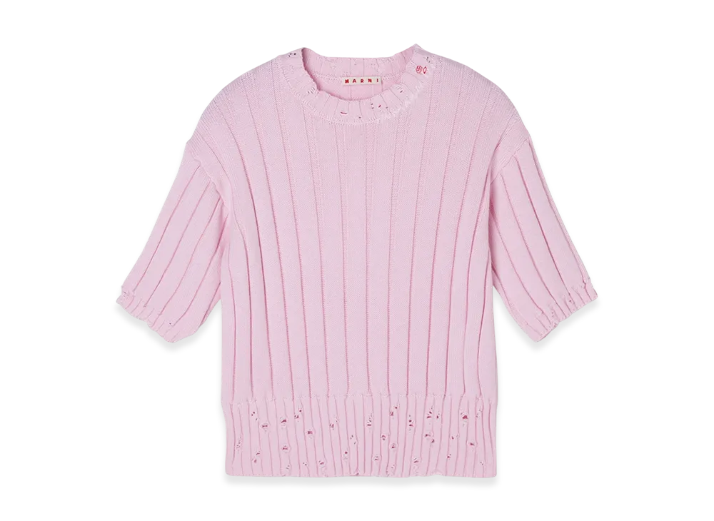 MARNI Crew Neck Short Sleeve Knit "Pink"