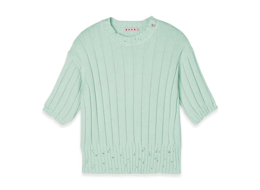 MARNI Crew Neck Short Sleeve Knit "Green"