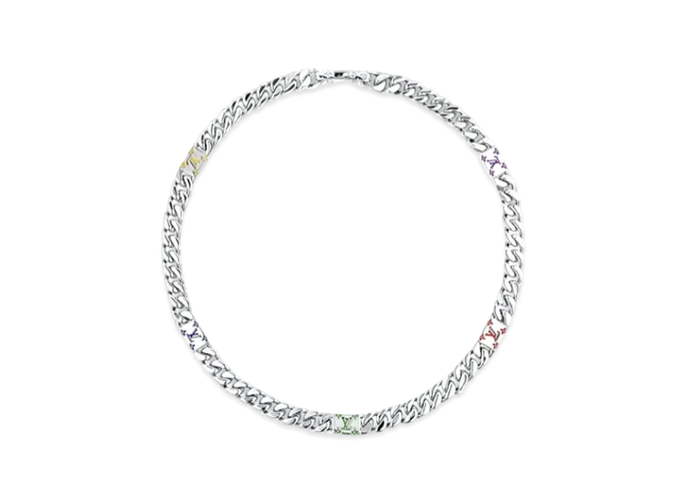 ルイヴィトン ネックレス・LV モザイク "シルバー" M01532