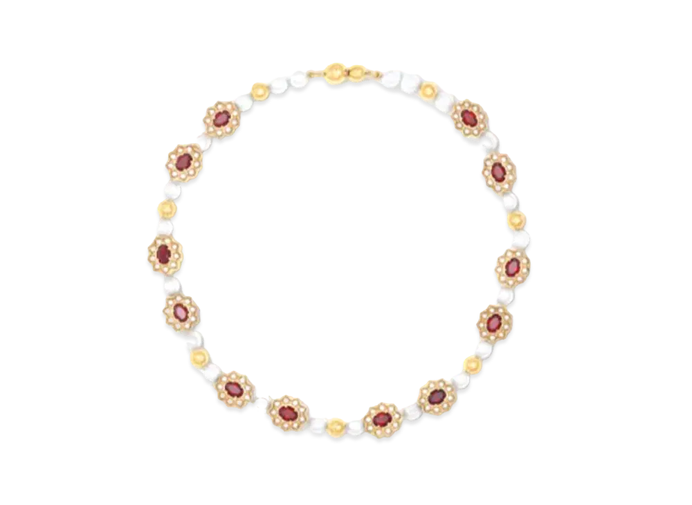 Louis Vuitton LV Dynasty Flower Necklace "Gold"