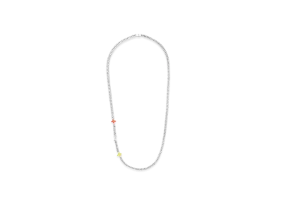 Louis Vuitton Monogram Row Necklace "Silver/Orange"