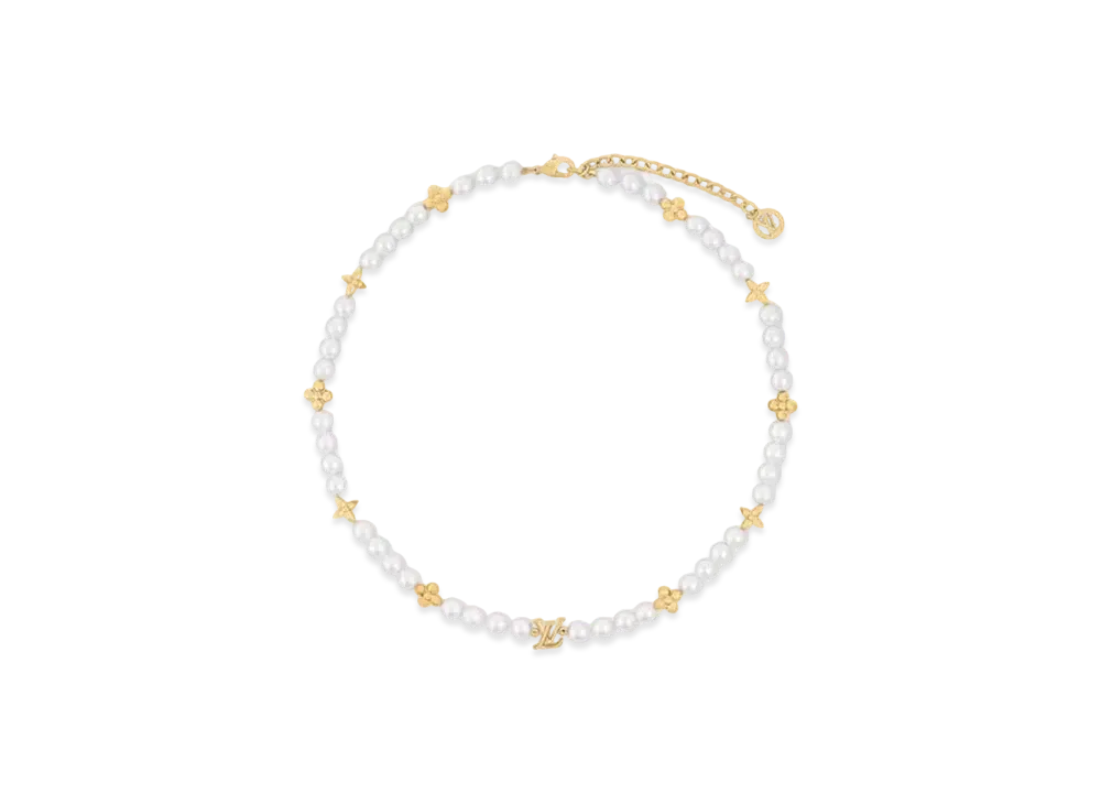 Louis Vuitton My LV Pearl Necklace Monogram Flower "Blanc"