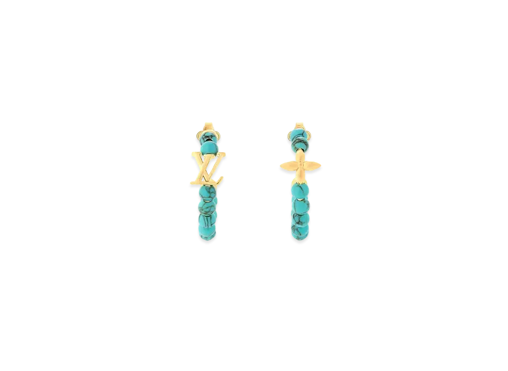 Louis Vuitton My LV Pearl Earrings Monogram Flower Online Exclusive "Turquoise"