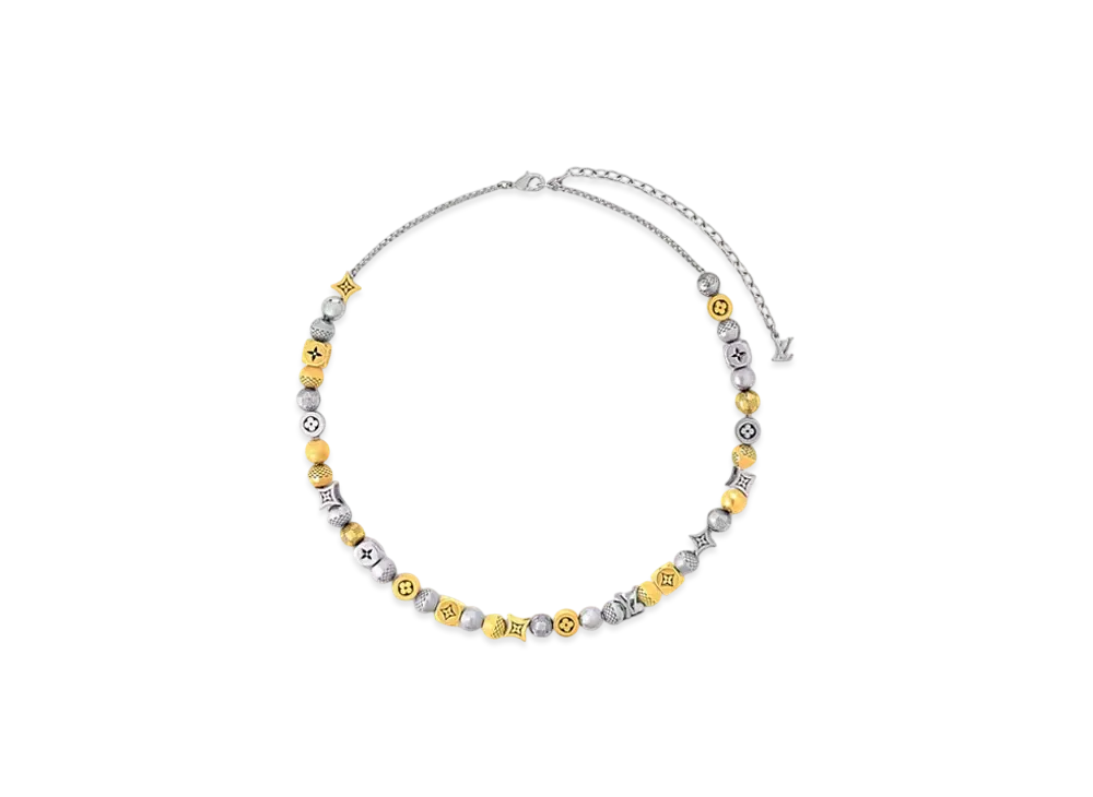 Louis Vuitton Damier Party Necklace "Silver/Gold"