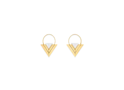 Louis Vuitton V For Vuitton Earrings "Gold"