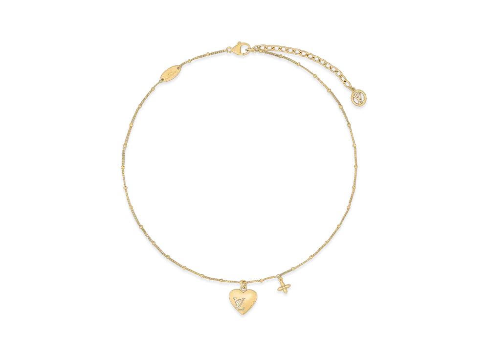Louis Vuitton LV Bloom Heart Necklace "Dore"