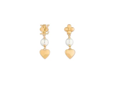 Louis Vuitton Blooming Pearls Earrings Monogram Flowers "Dore"