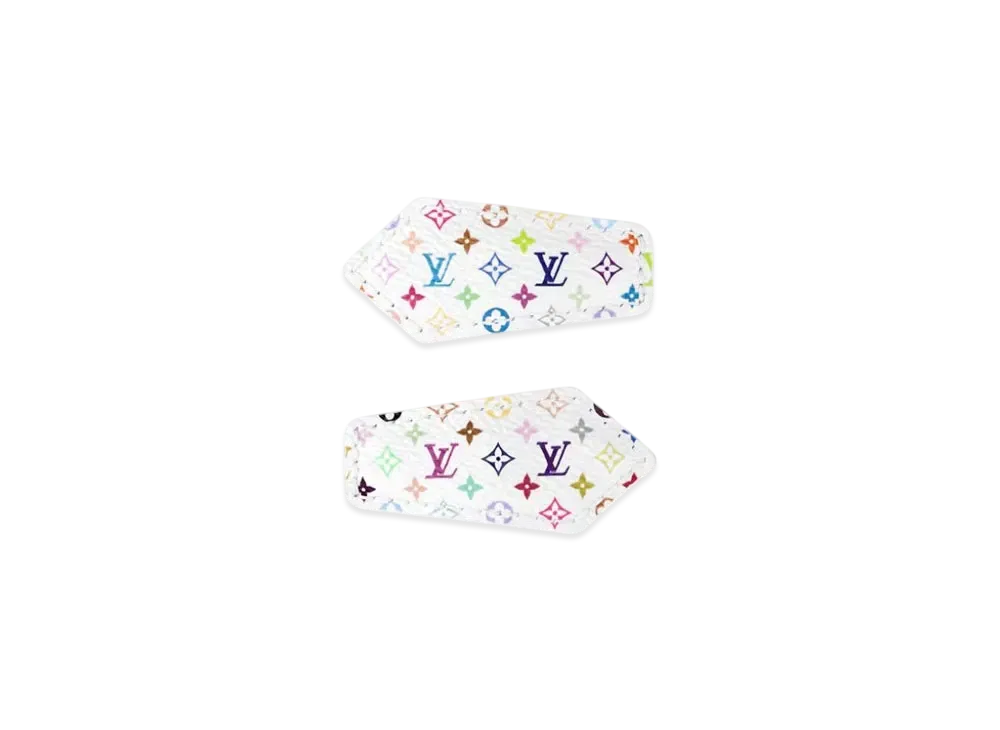 Louis Vuitton x Takashi Murakami Monogram Multicolor Mini LV Backstage Hair Clips "Blanc"