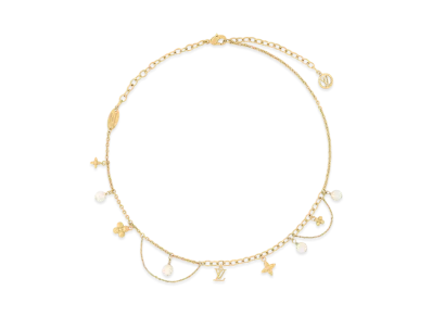 Louis Vuitton Blooming Pearls Necklace Monogram Flower "Dore"