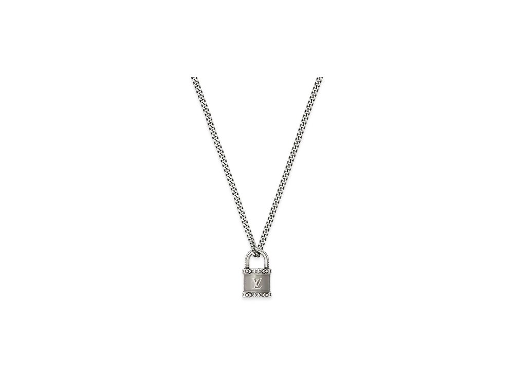 Louis Vuitton LV Lock Necklace "Silver"