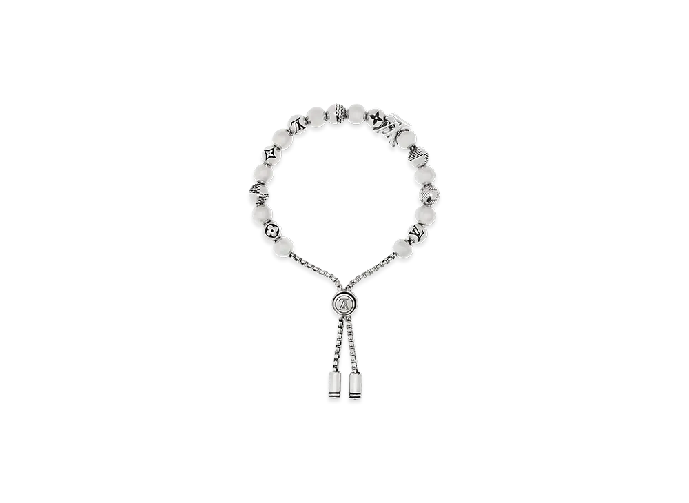 Louis Vuitton Damier Staple Ball Bracelet "Silver"