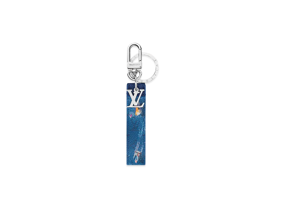 Louis Vuitton Key Holder & Bag Charm LV Dragonne Sport "Blue"