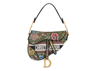 Dior Saddle Bag Dior Petites Fleurs Embroidery "Multicolor"