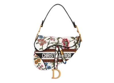 Dior Saddle Bag Dior Petites Fleurs Embroidery "Multicolor"