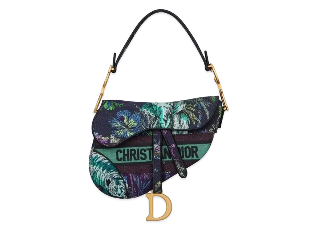 Dior Saddle Bag Toile De Jouy Voyage Embroidery "Blue/Multicolor"
