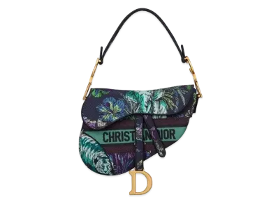Dior Saddle Bag Toile De Jouy Voyage Embroidery "Blue/Multicolor"