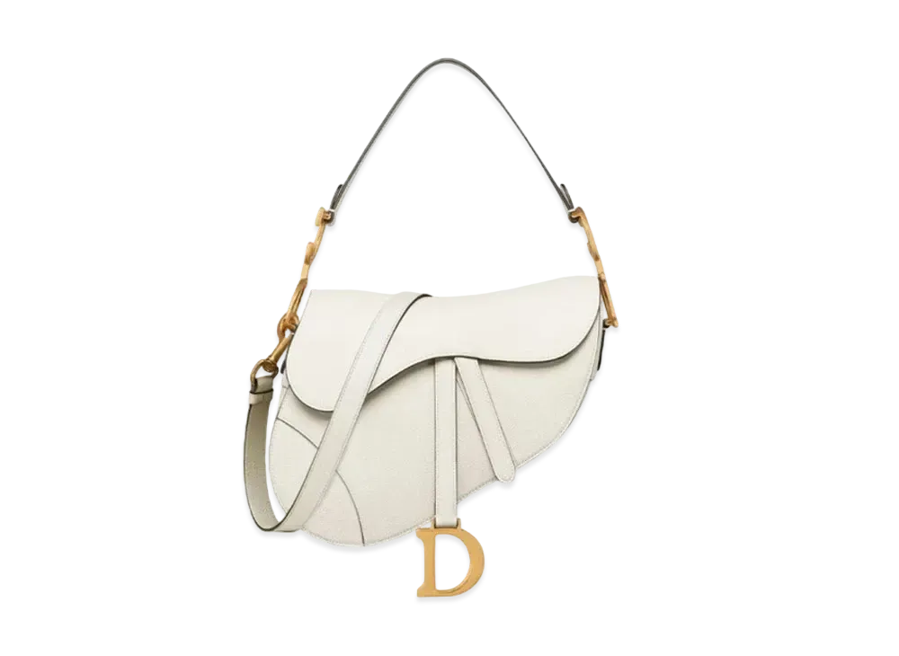 Dior Saddle Bag Strap Grained Calfskin "Latte"