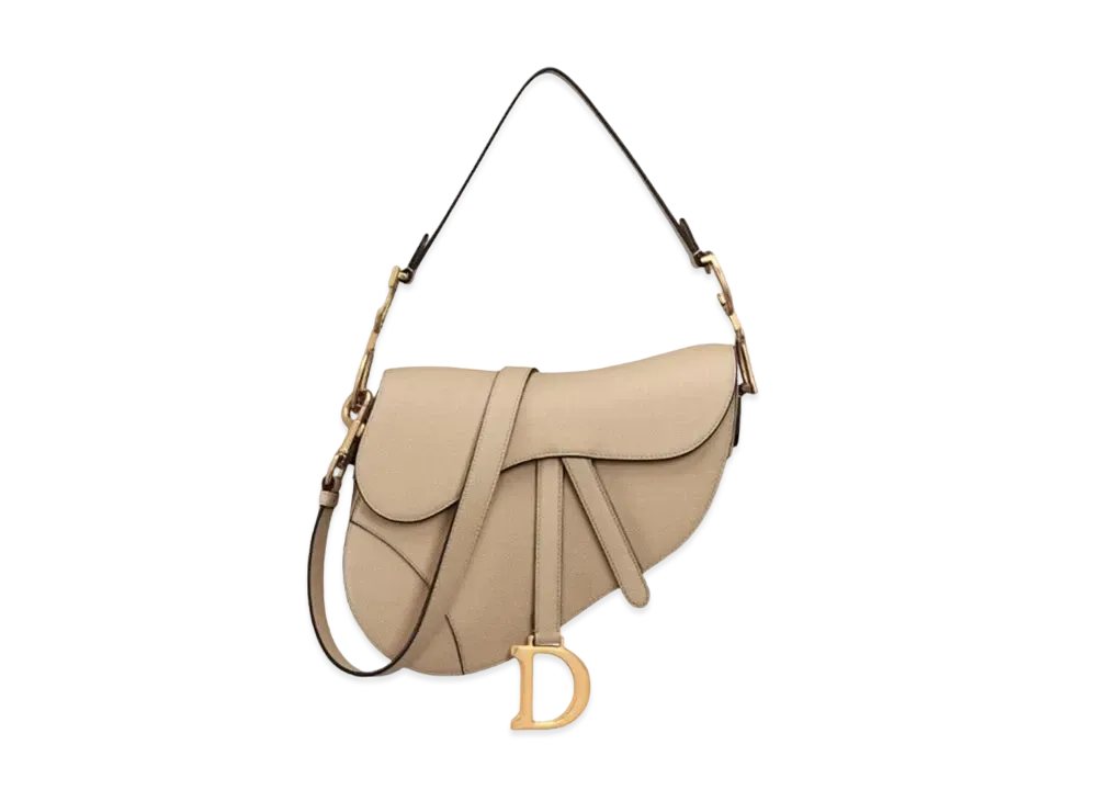 Dior Saddle Bag Strap Grained Calfskin "Sand"