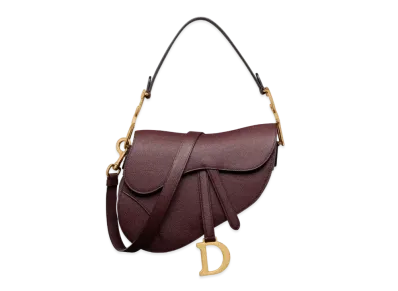 Dior Saddle Bag Strap Grained Calfskin "Amaranth"