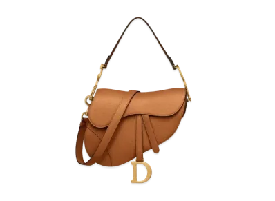 Dior Saddle Bag Strap Saddle Grained Calfskin "Golden"