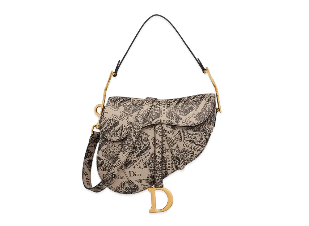 Dior Saddle Bag with Strap "Beige/Black"