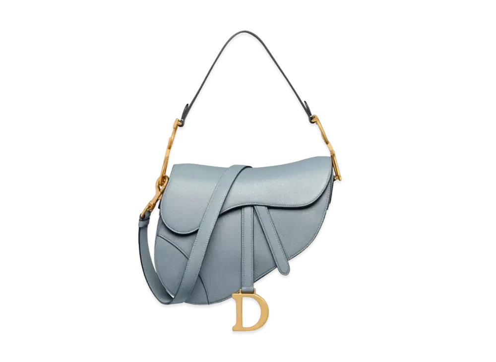 Dior Saddle Bag Strap Goatskin "Cloud Blue"