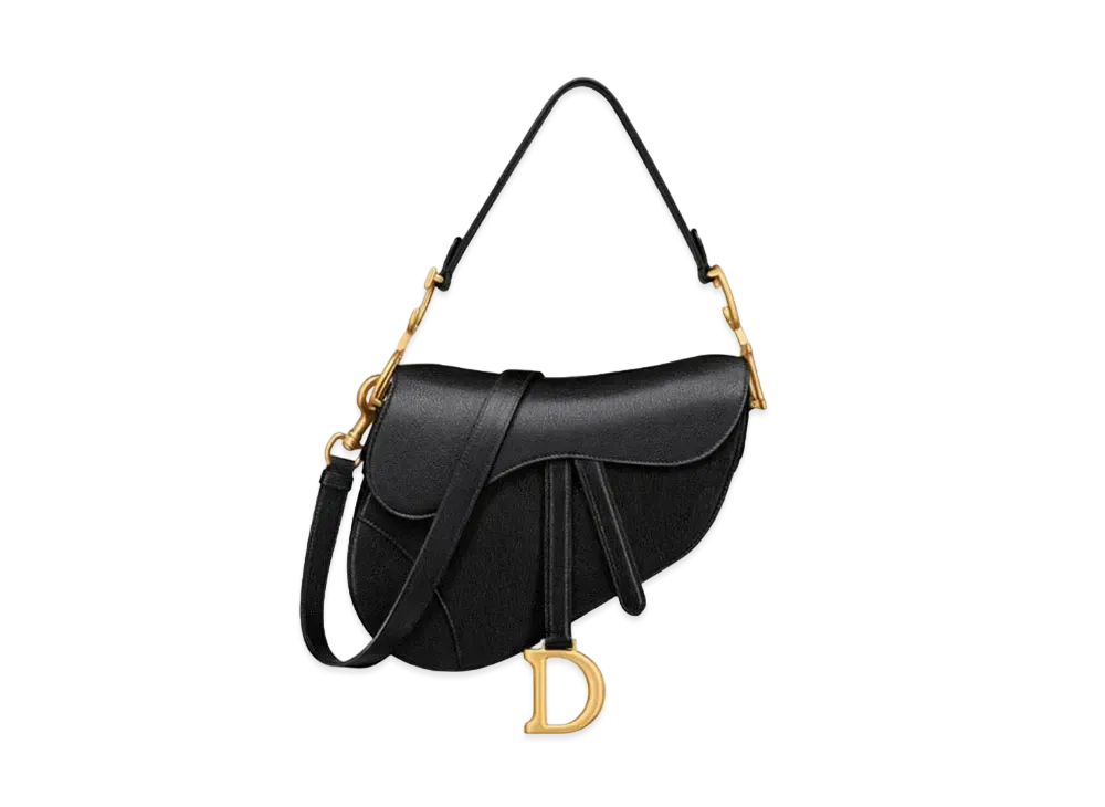 Dior Saddle Bag Strap Goatskin "Black"
