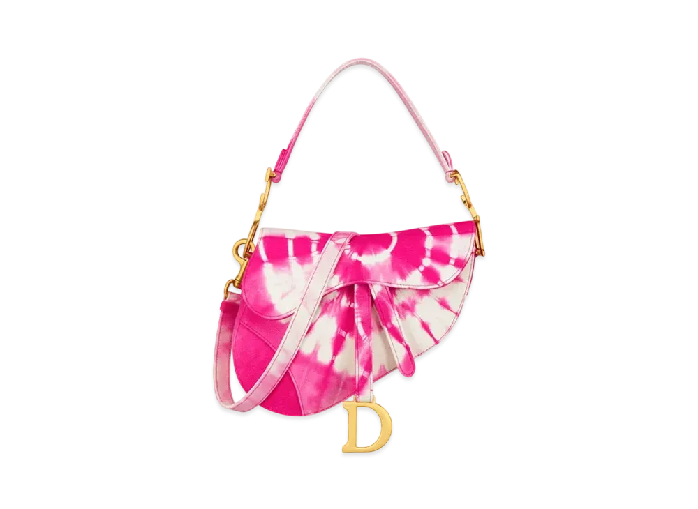 Dior Miss Dior Saddle Bag with Strap Tie & Dior Denim "Fuchsia"