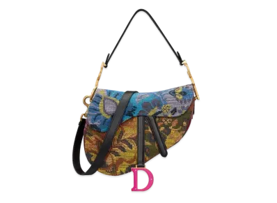 Dior Saddle Bag Strap Jardin Indien Cross Stitch Embroidery "Multicolor"