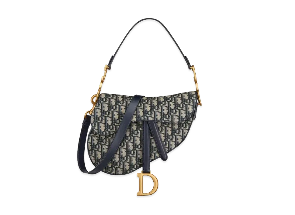 Dior Saddle Bag Strap Dior Oblique Jacquard "Blue"