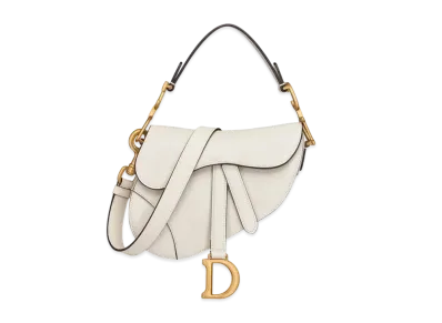 Dior Mini Saddle Bag Grained Calfskin "Latte"